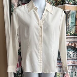 croft & barrow Cream Button-Front Women's Shirt